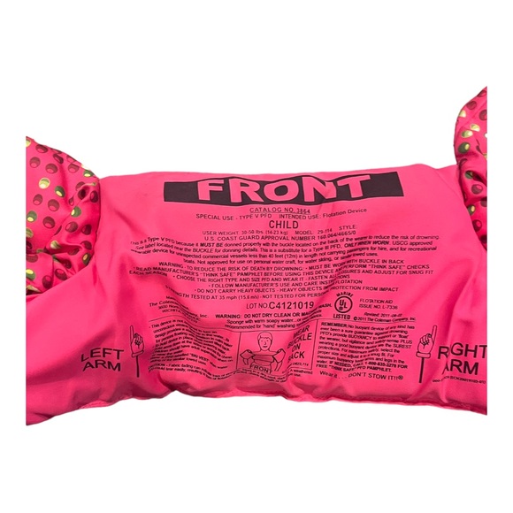 Stearns Puddle Jumper Floatation Device Swim Floaties Child Size 30-50lbs Pink - Picture 2 of 2
